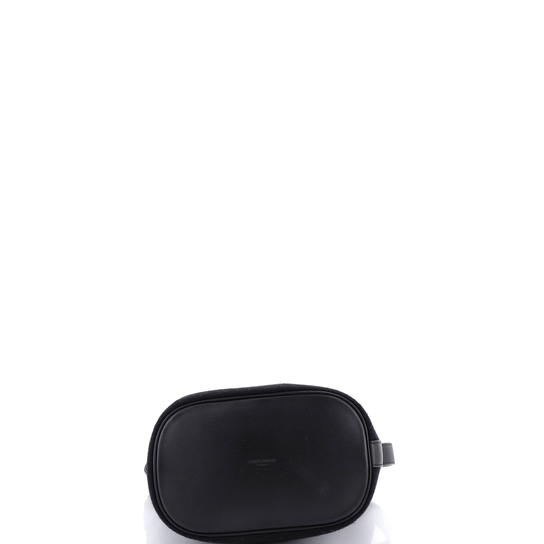 Rive Gauche Drawstring Bucket Bag Embroidered Wool