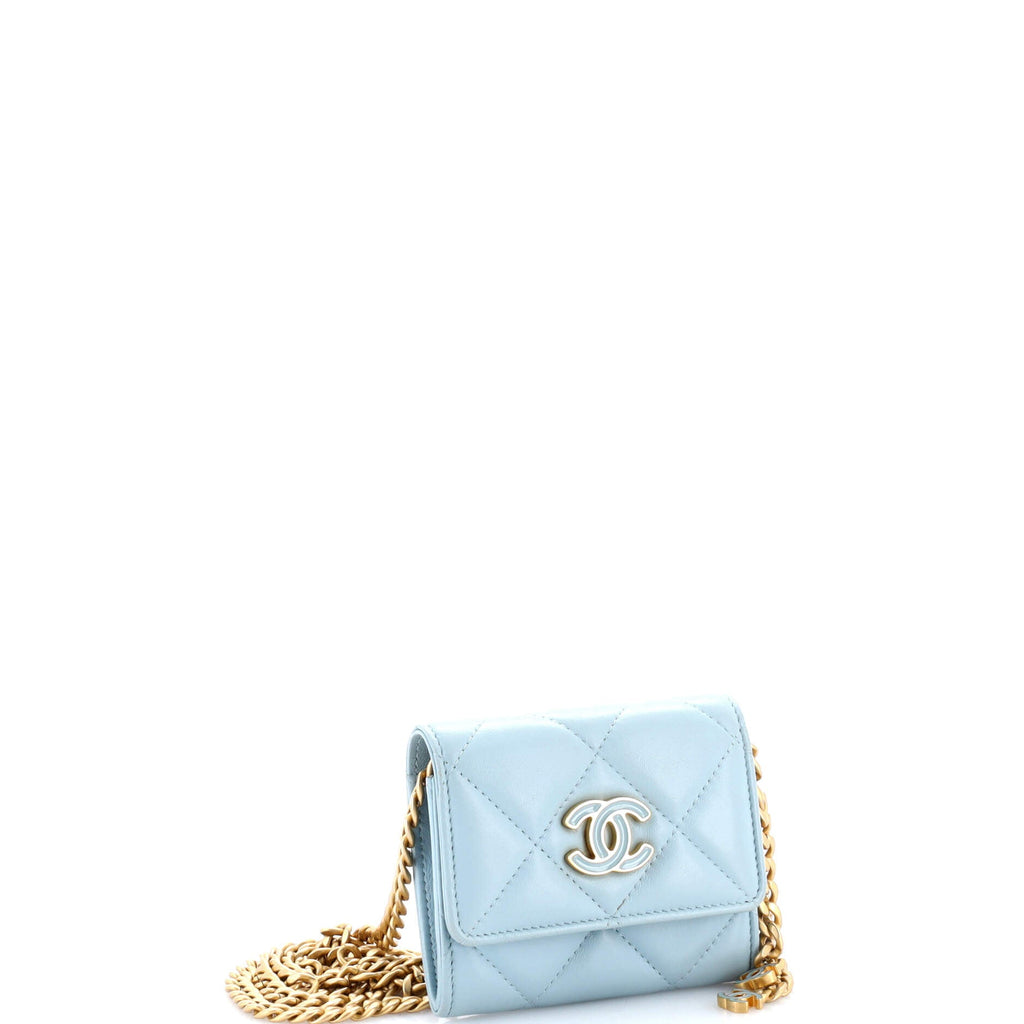 Pending CC Card Holder on Chain Quilted Lambskin