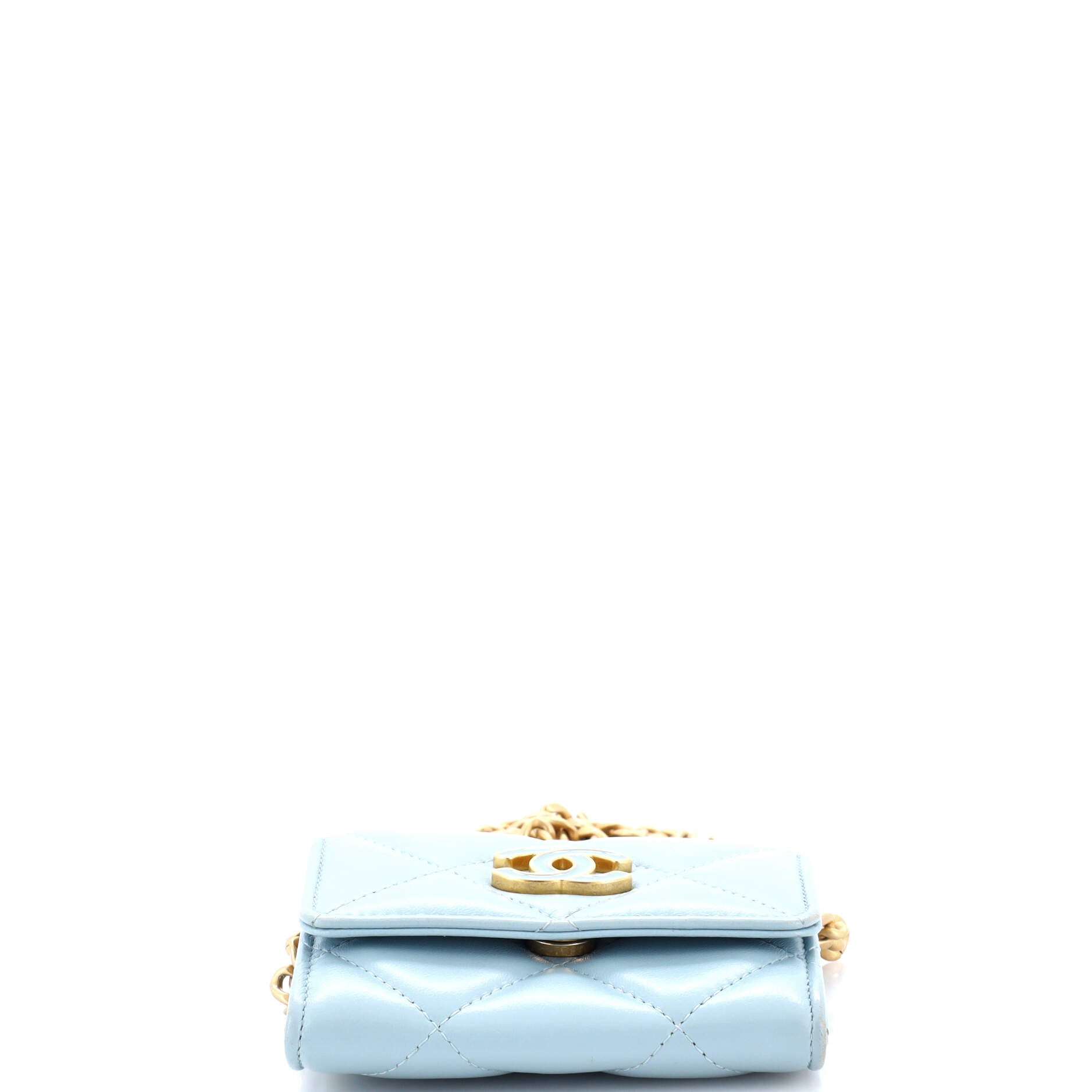 Pending CC Card Holder on Chain Quilted Lambskin