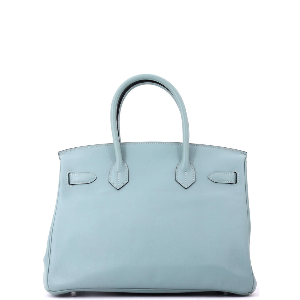 Birkin Handbag Ciel Swift with Palladium Hardware 30