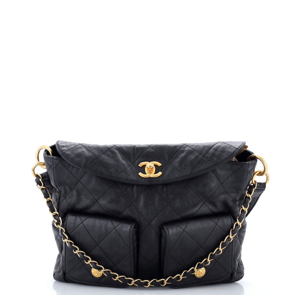 Supple Twins Hobo Quilted Caviar Large