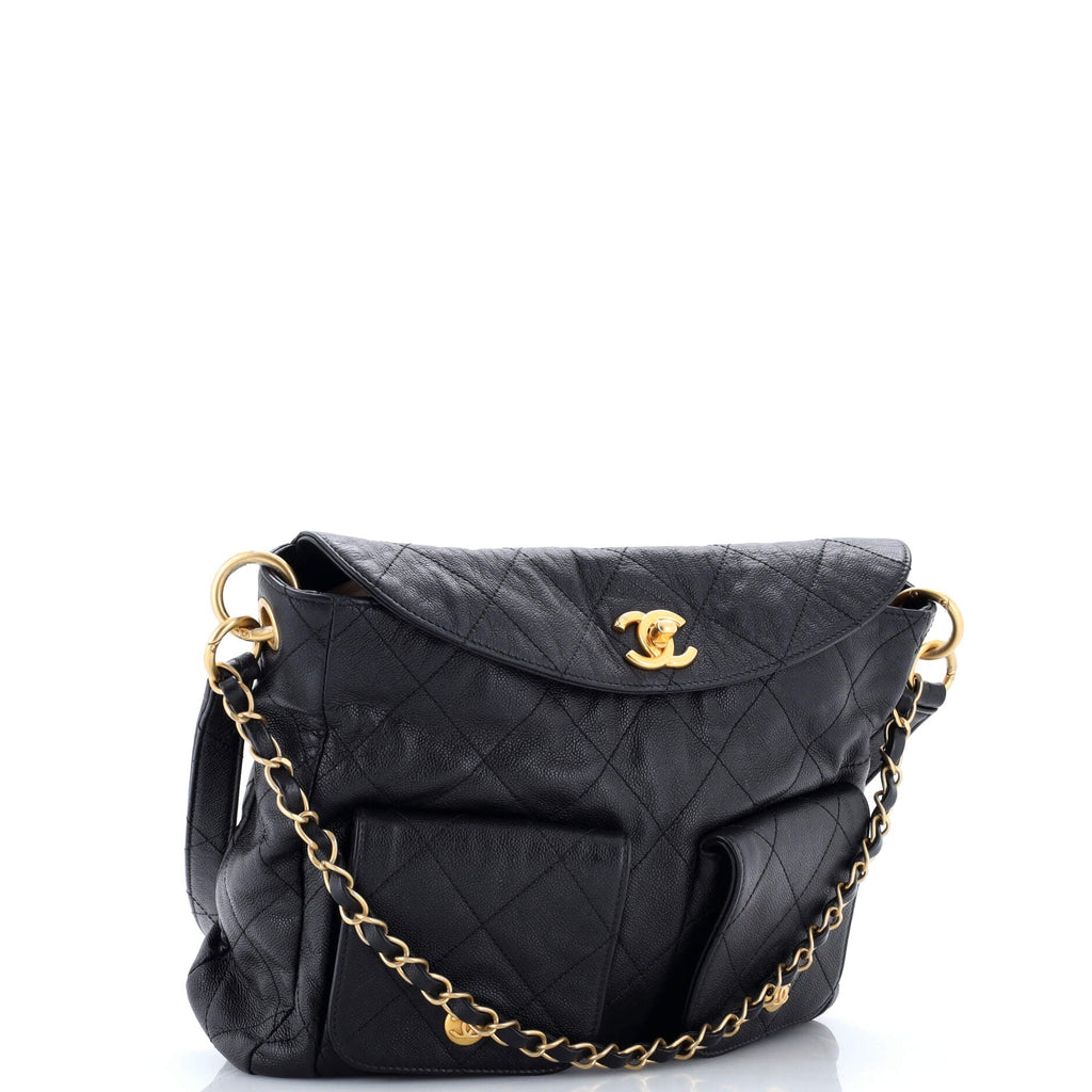 Supple Twins Hobo Quilted Caviar Large