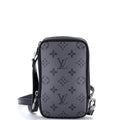 Double Phone Pouch Reverse Monogram Eclipse Canvas
