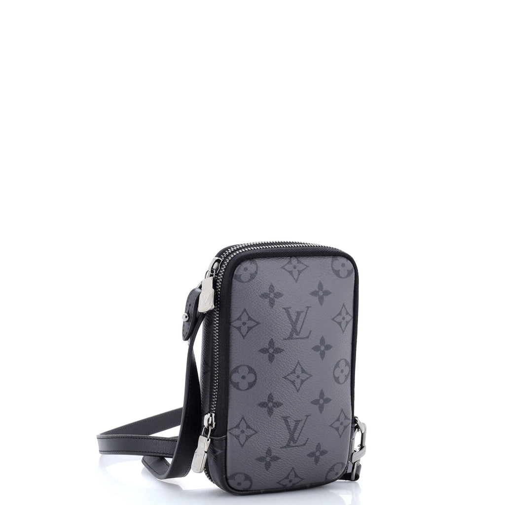 Double Phone Pouch Reverse Monogram Eclipse Canvas