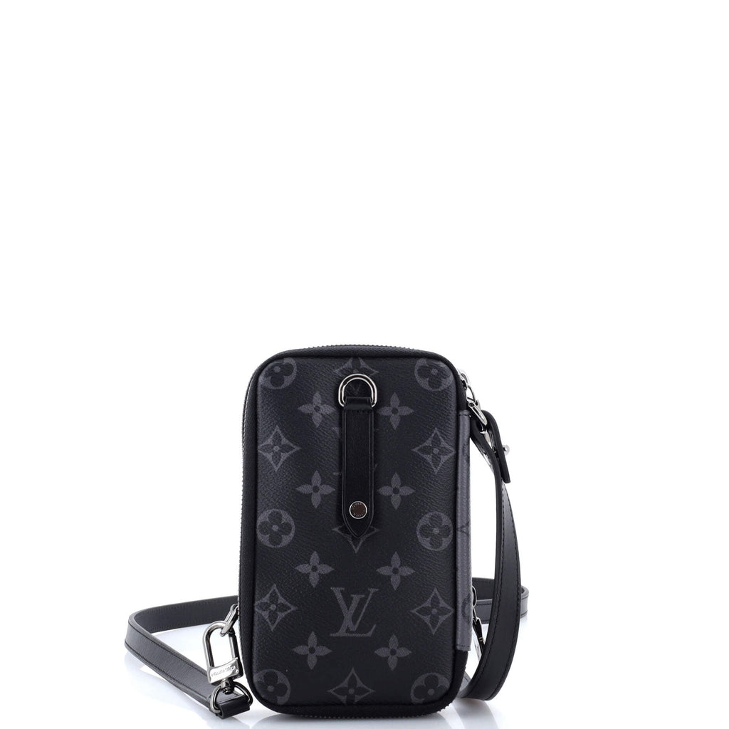 Double Phone Pouch Reverse Monogram Eclipse Canvas