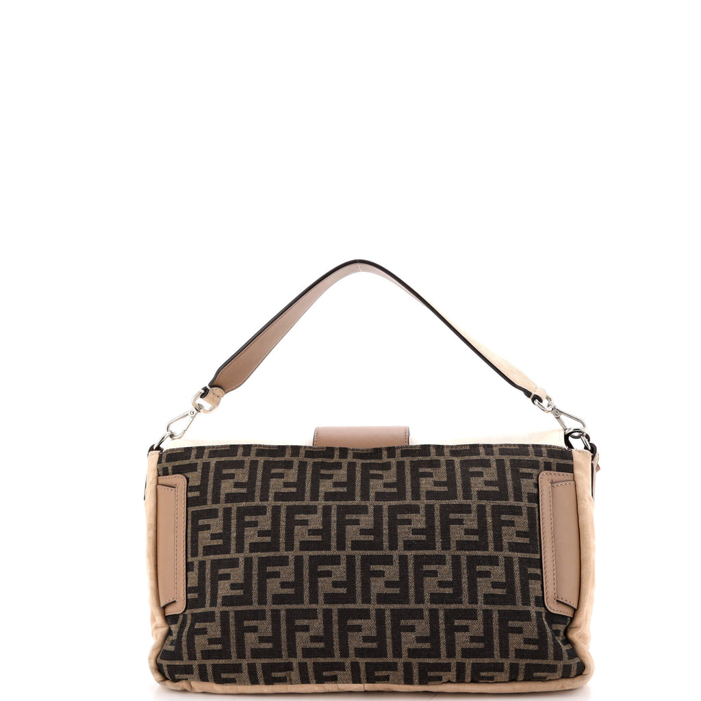 Baguette Zucca and Pequin Canvas with Zucca Suede Large