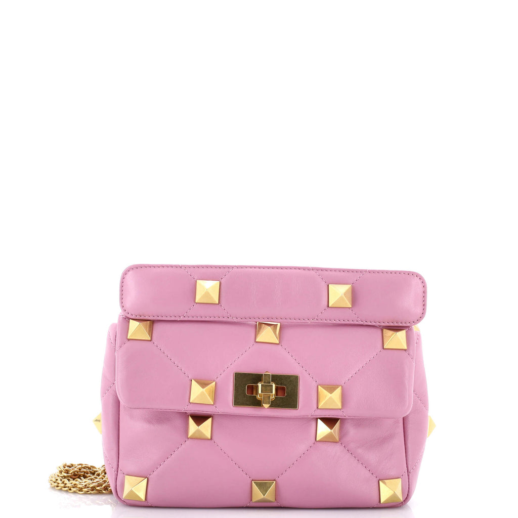 Roman Stud Flap Bag Quilted Leather Medium
