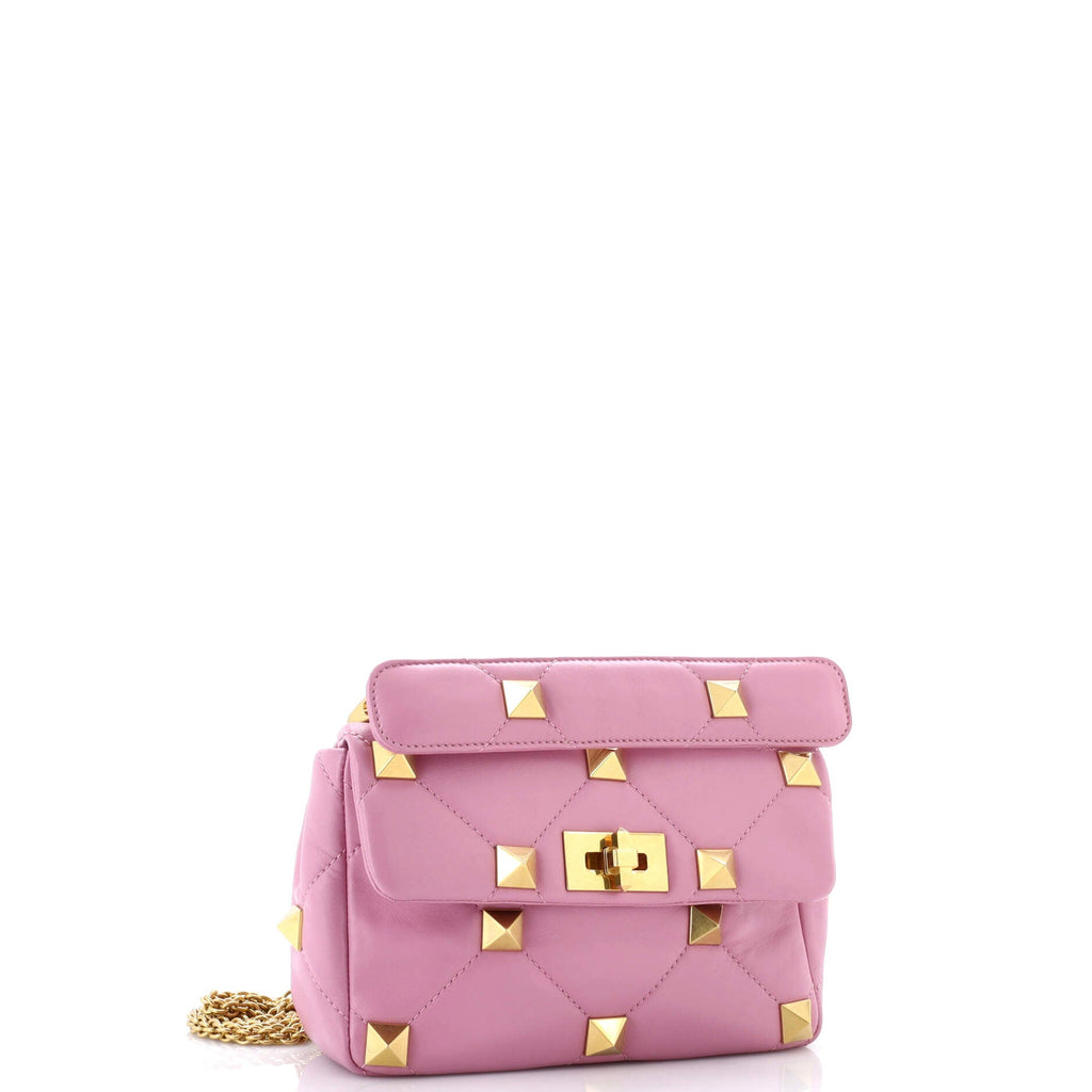 Roman Stud Flap Bag Quilted Leather Medium
