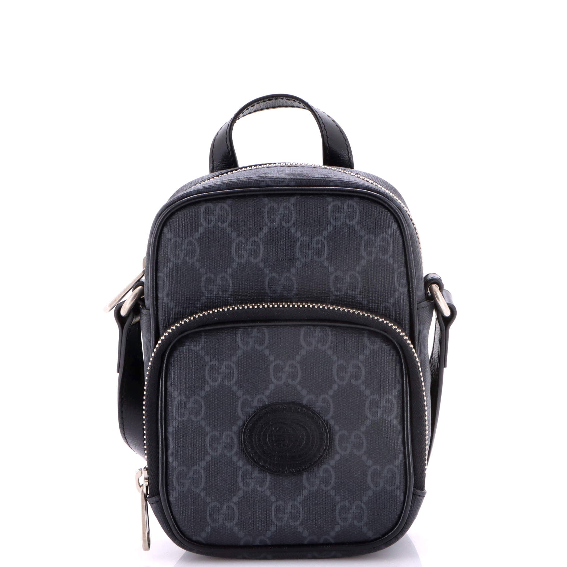 Interlocking G Patch Top Handle Crossbody Bag GG Coated Canvas Mini