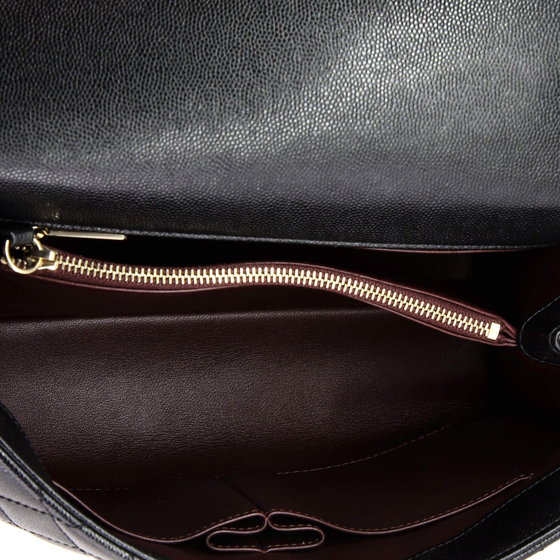 Coco Top Handle Bag Quilted Caviar with Lizard Embossed Handle Small