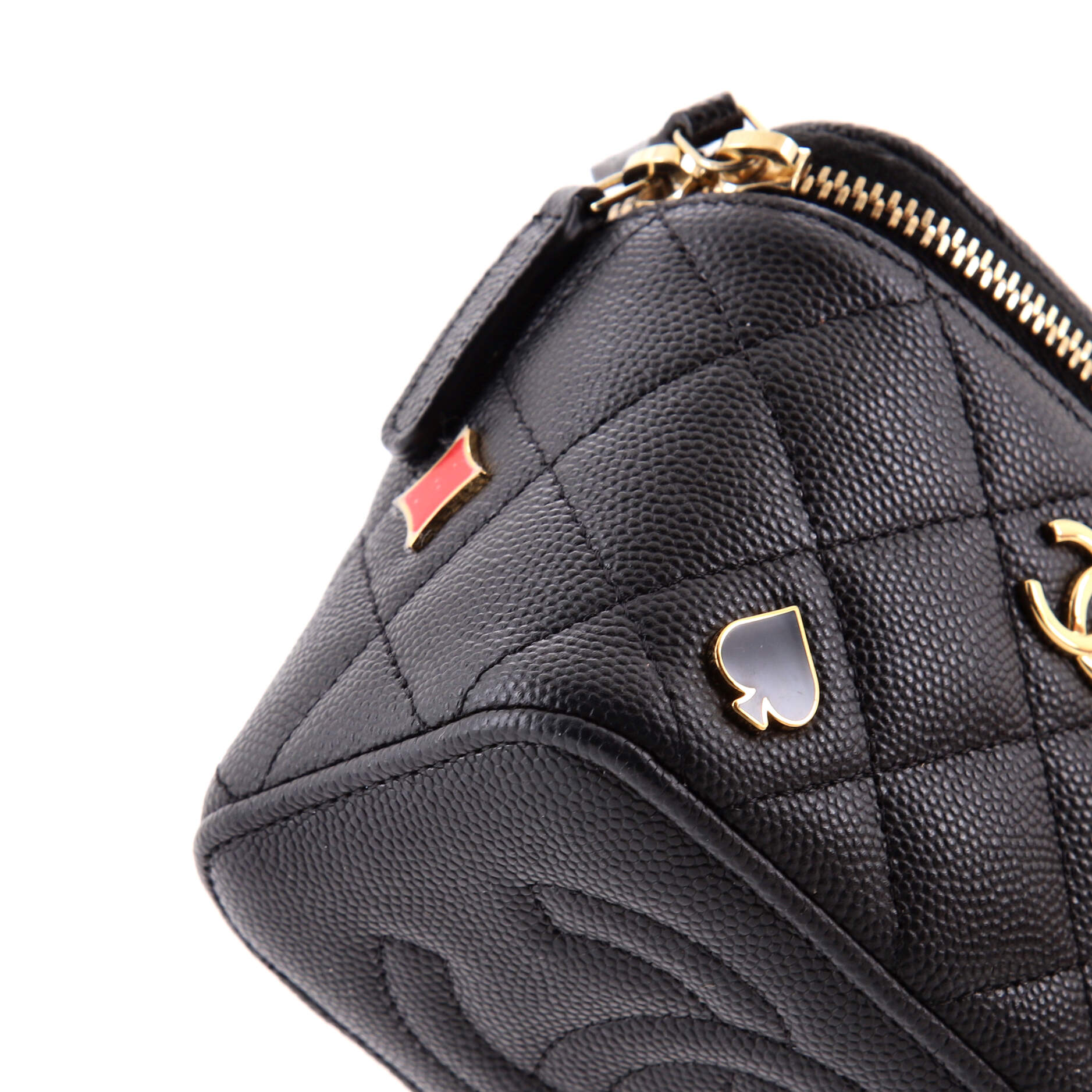 Coco Casino Vanity Case with Chain Quilted Caviar Mini