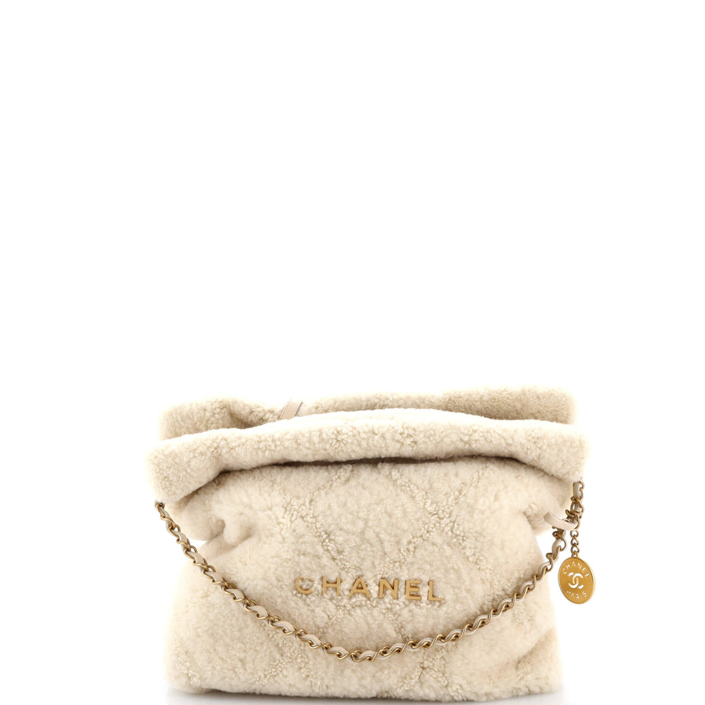 22 Chain Hobo Quilted Shearling Small