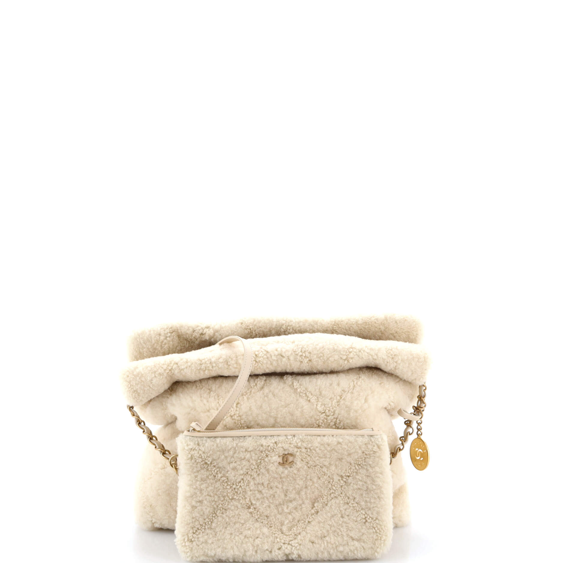 22 Chain Hobo Quilted Shearling Small