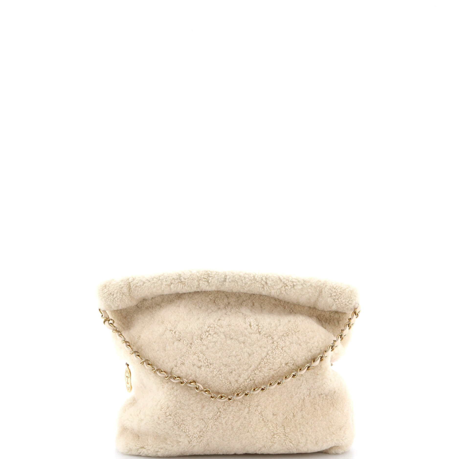 22 Chain Hobo Quilted Shearling Small