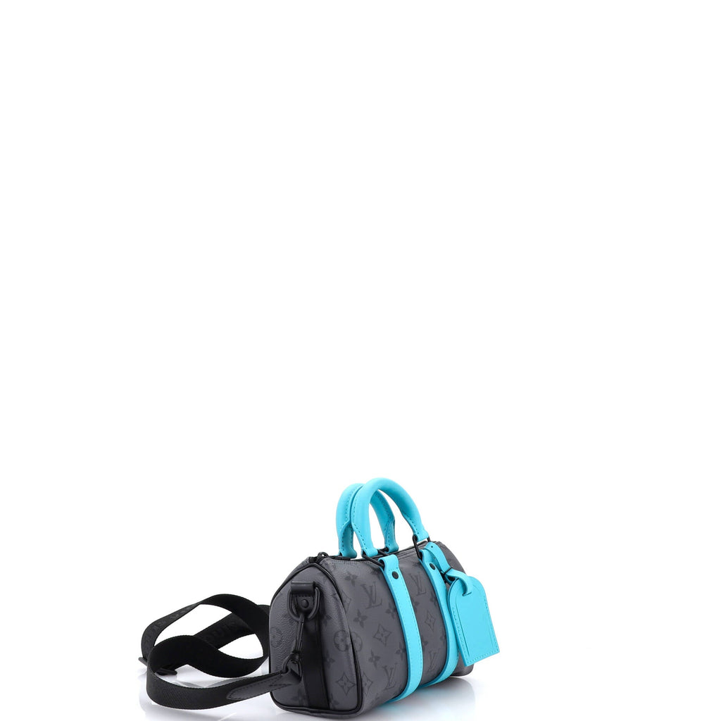 Keepall Bandouliere Bag Macassar Monogram Canvas with Leather 25