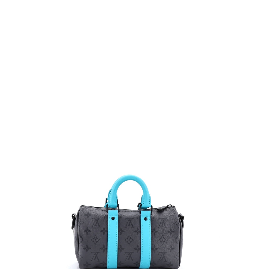 Keepall Bandouliere Bag Macassar Monogram Canvas with Leather 25