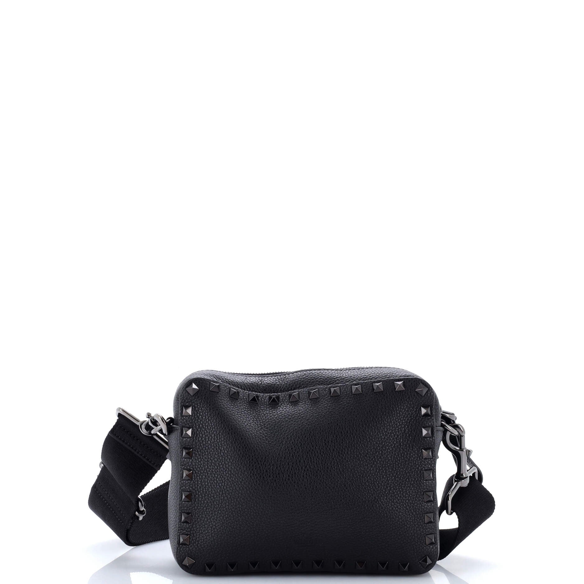 Rockstud Flip Lock Pocket Camera Crossbody Bag Leather Small