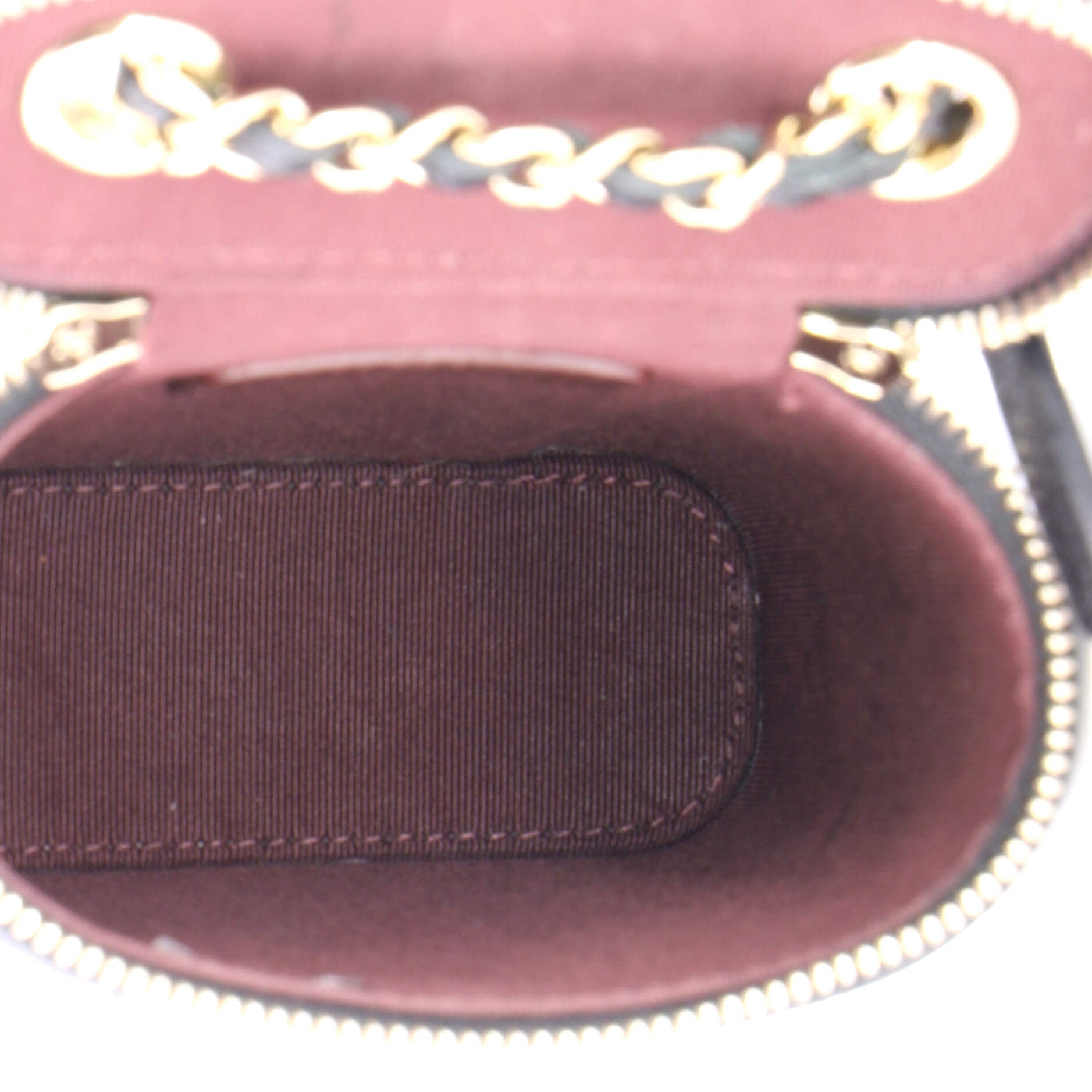 Vertical Classic Vanity Case with Chain Quilted Caviar Small