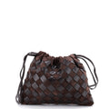 Drawstring Dustbag Crossbody Bag Intrecciato Leather and Suede Small