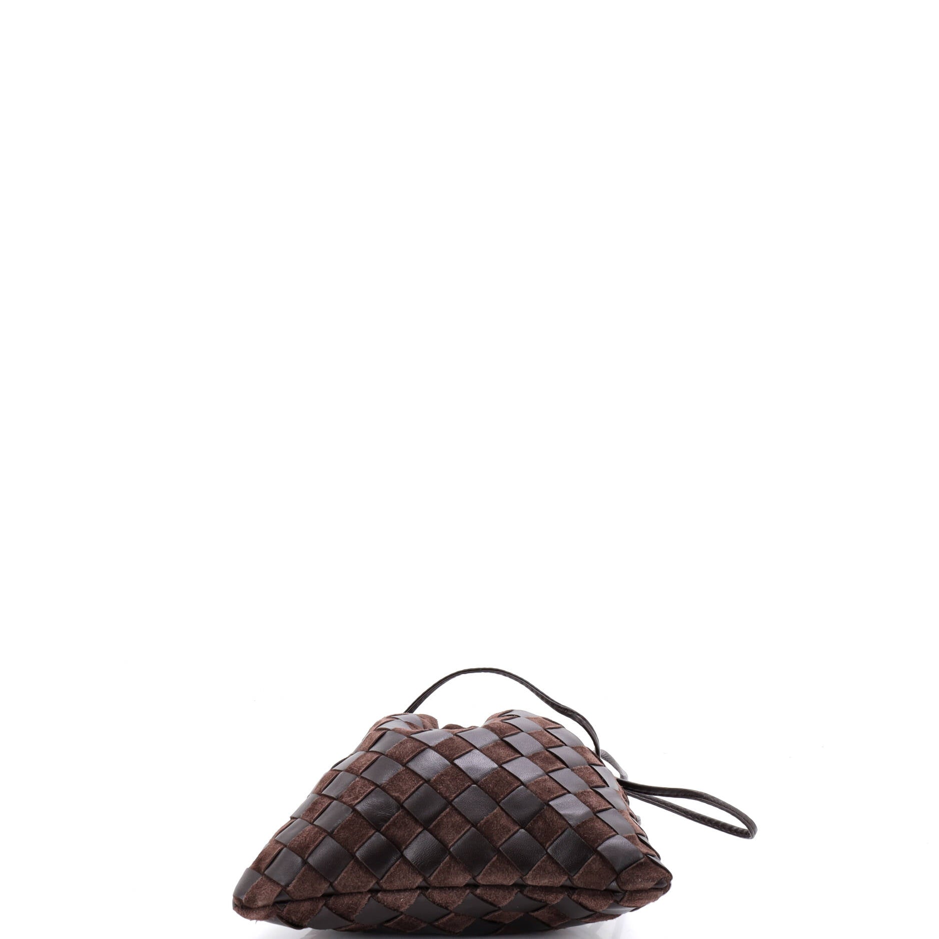 Drawstring Dustbag Crossbody Bag Intrecciato Leather and Suede Small