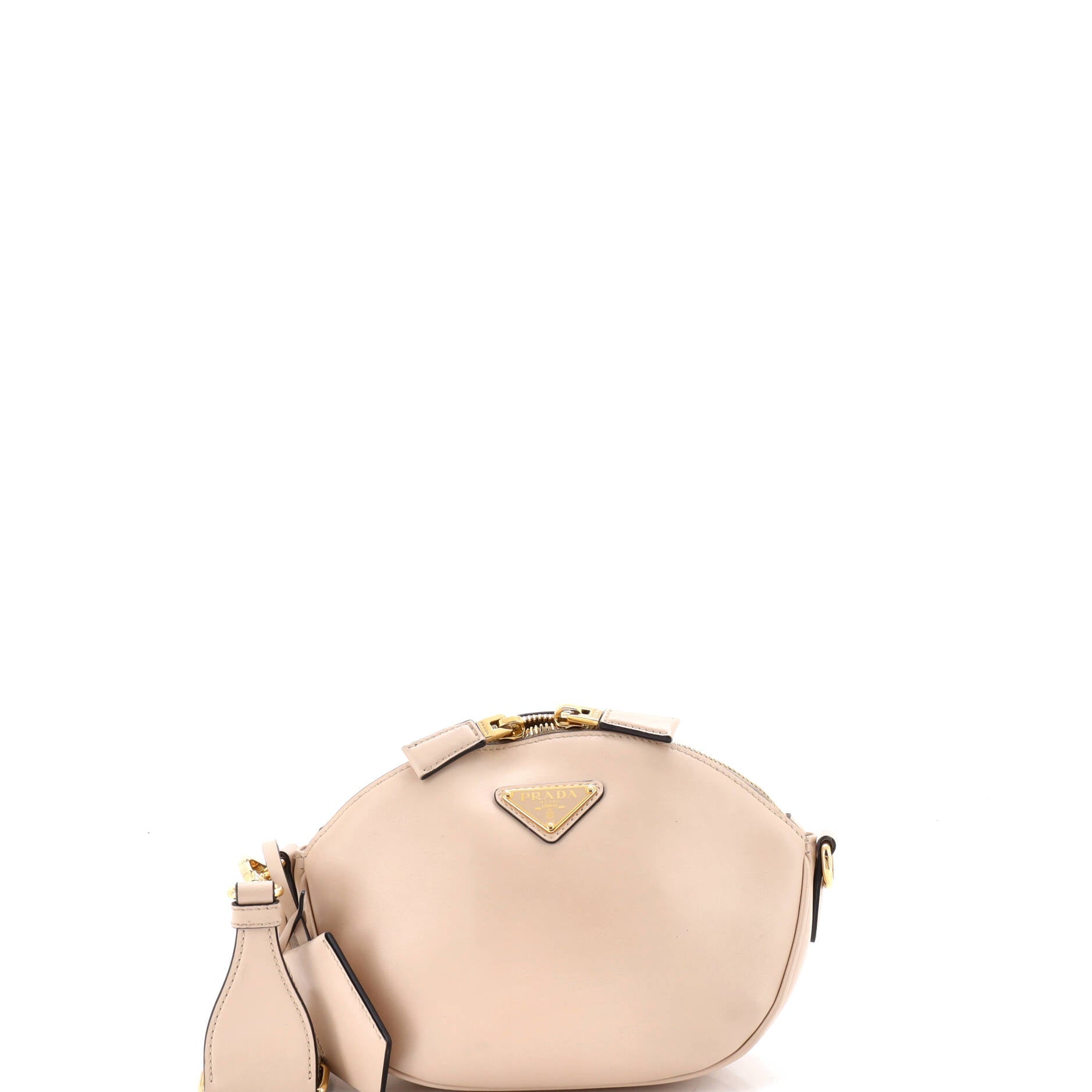 Triangle Logo Zip-Top Crossbody Bag Leather Mini