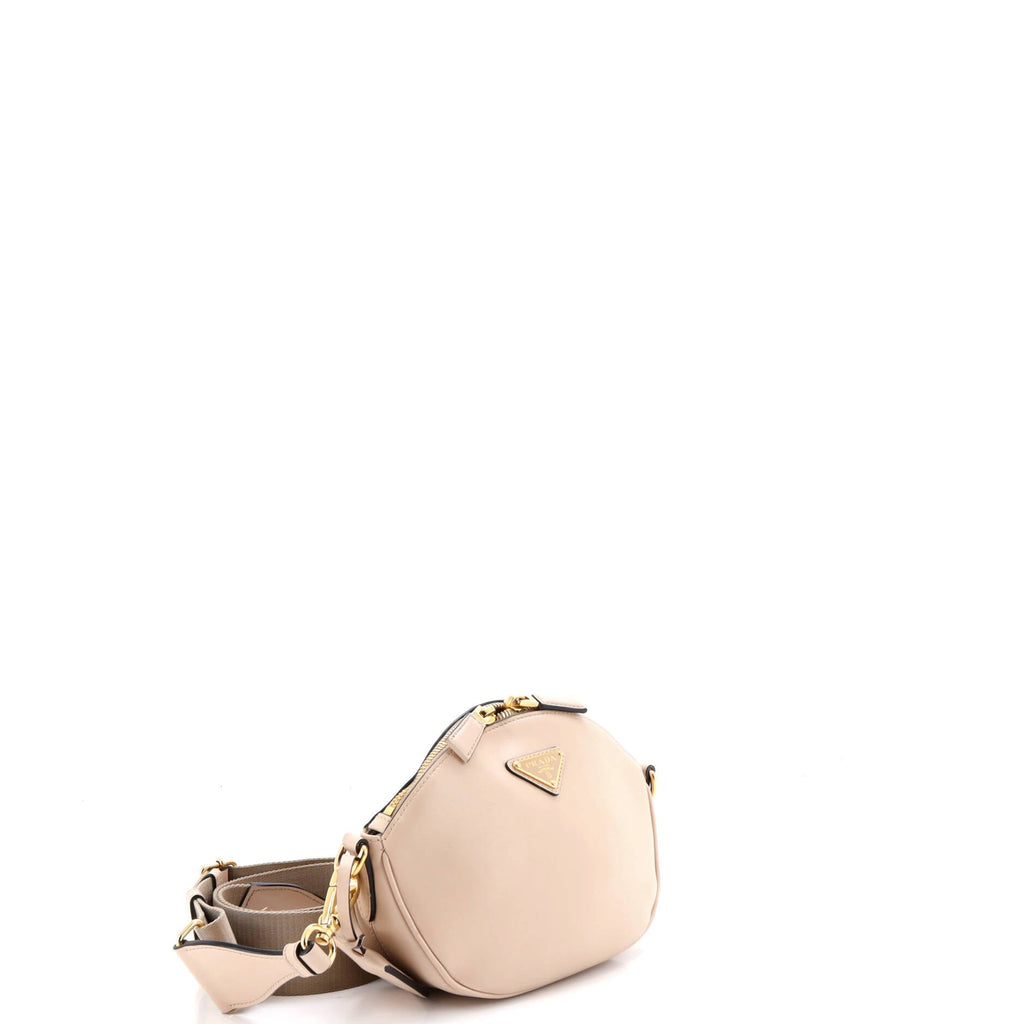 Triangle Logo Zip-Top Crossbody Bag Leather Mini