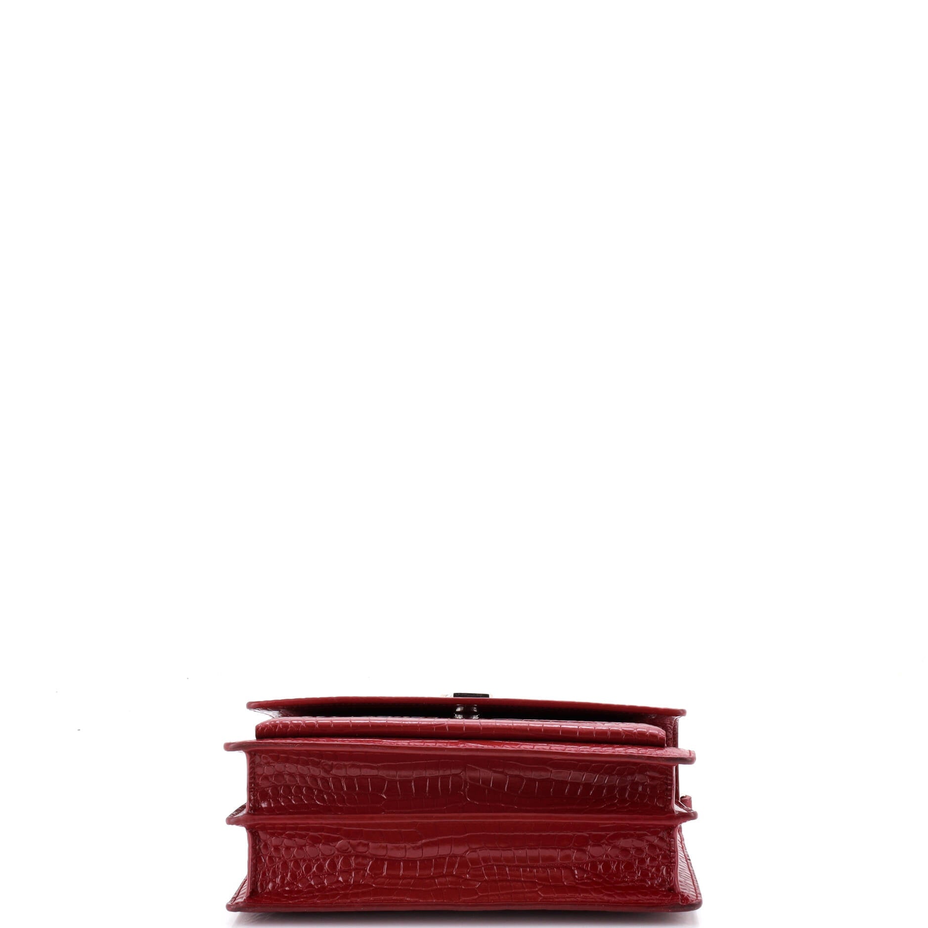 Sunset Crossbody Bag Crocodile Embossed Leather Medium