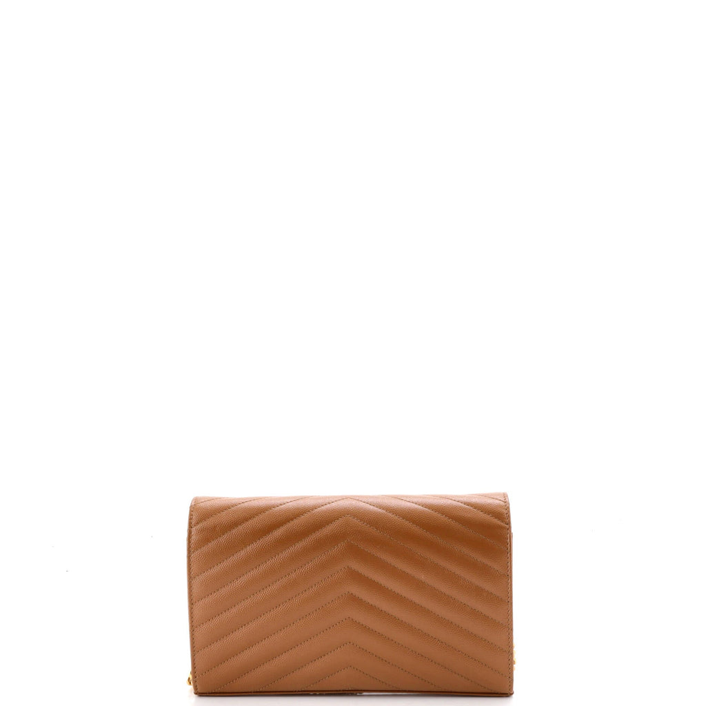 Classic Monogram Wallet on Chain Matelasse Chevron Leather Medium