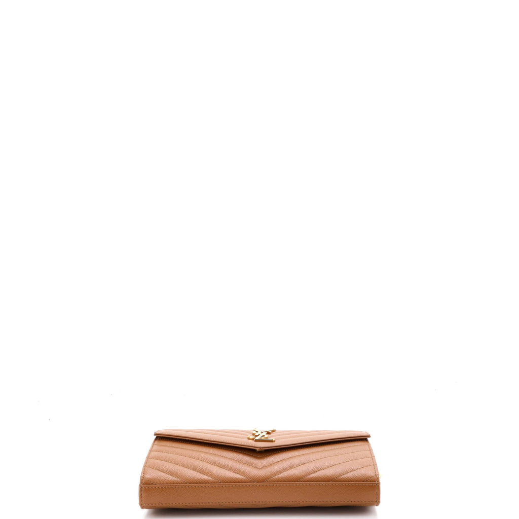 Classic Monogram Wallet on Chain Matelasse Chevron Leather Medium