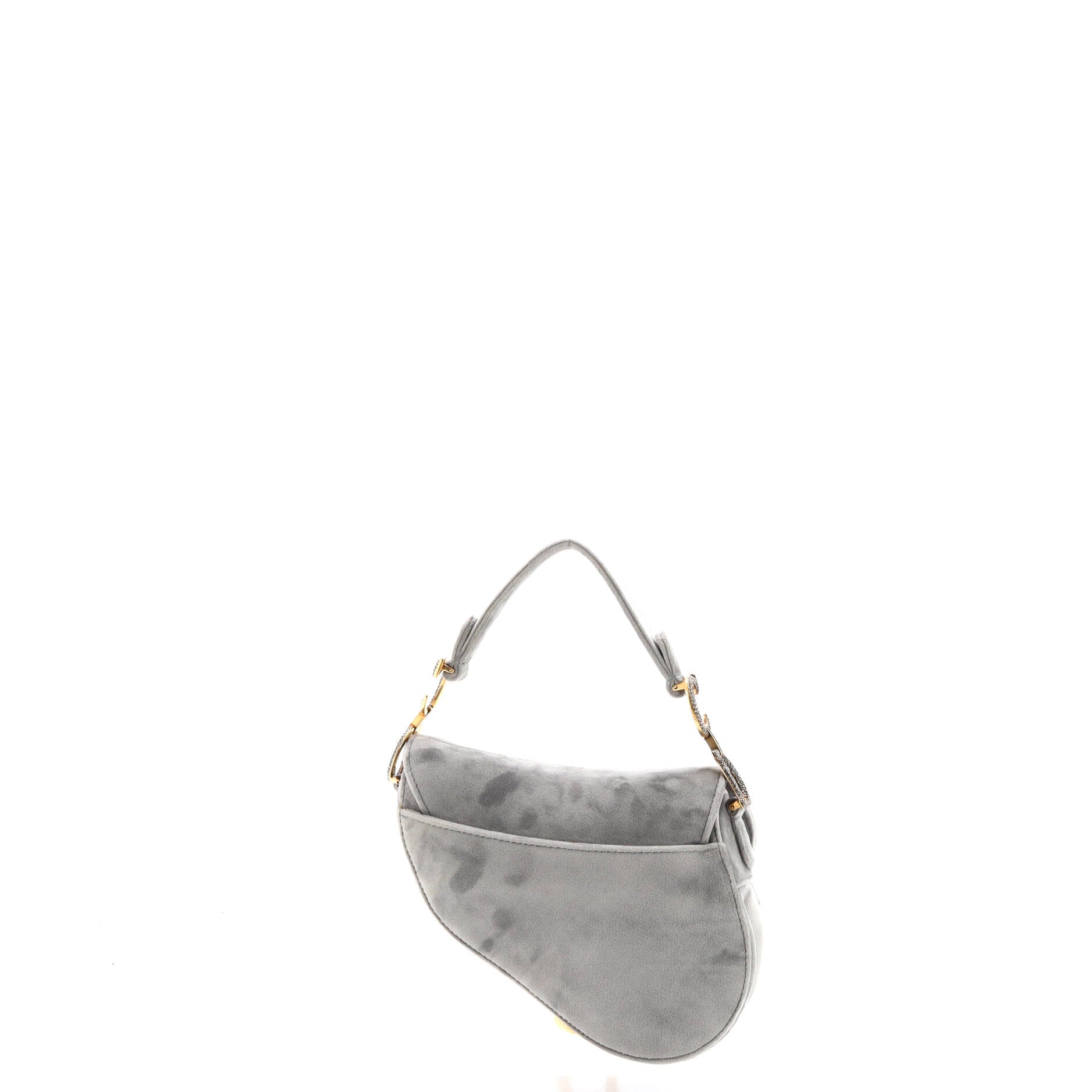 Saddle Handbag Velvet with Crystals Mini