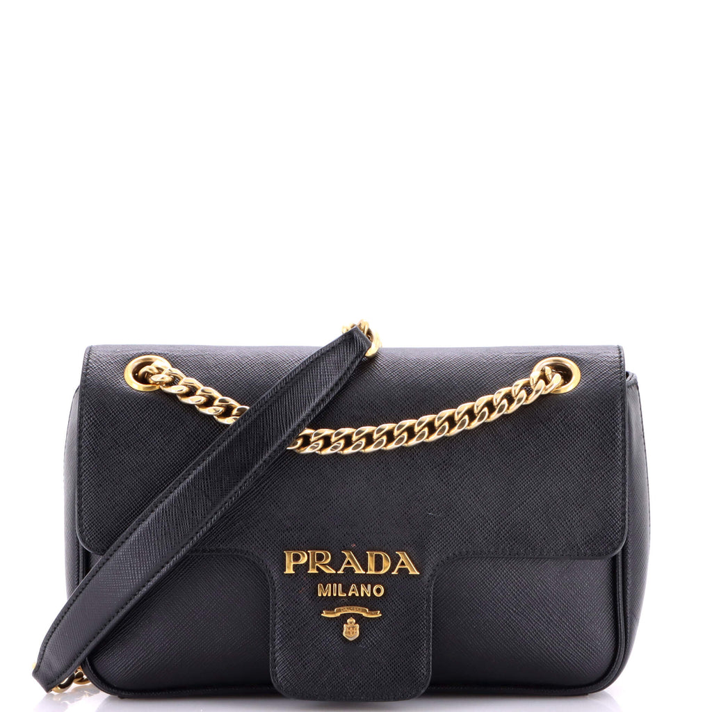 Pattina Flap Shoulder Bag Saffiano Leather Small
