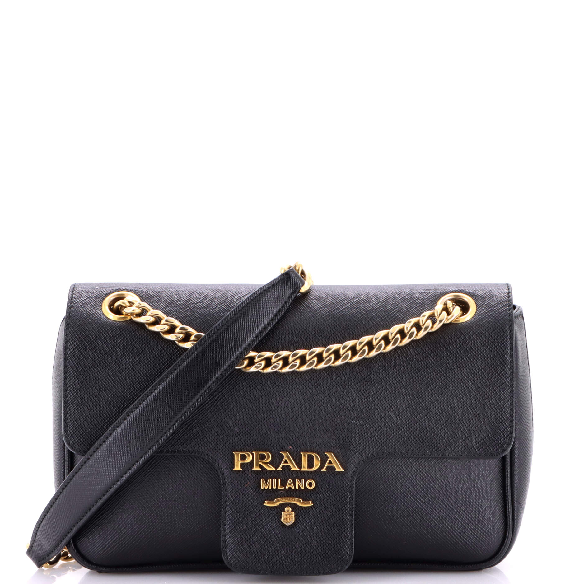 Pattina Flap Shoulder Bag Saffiano Leather Small