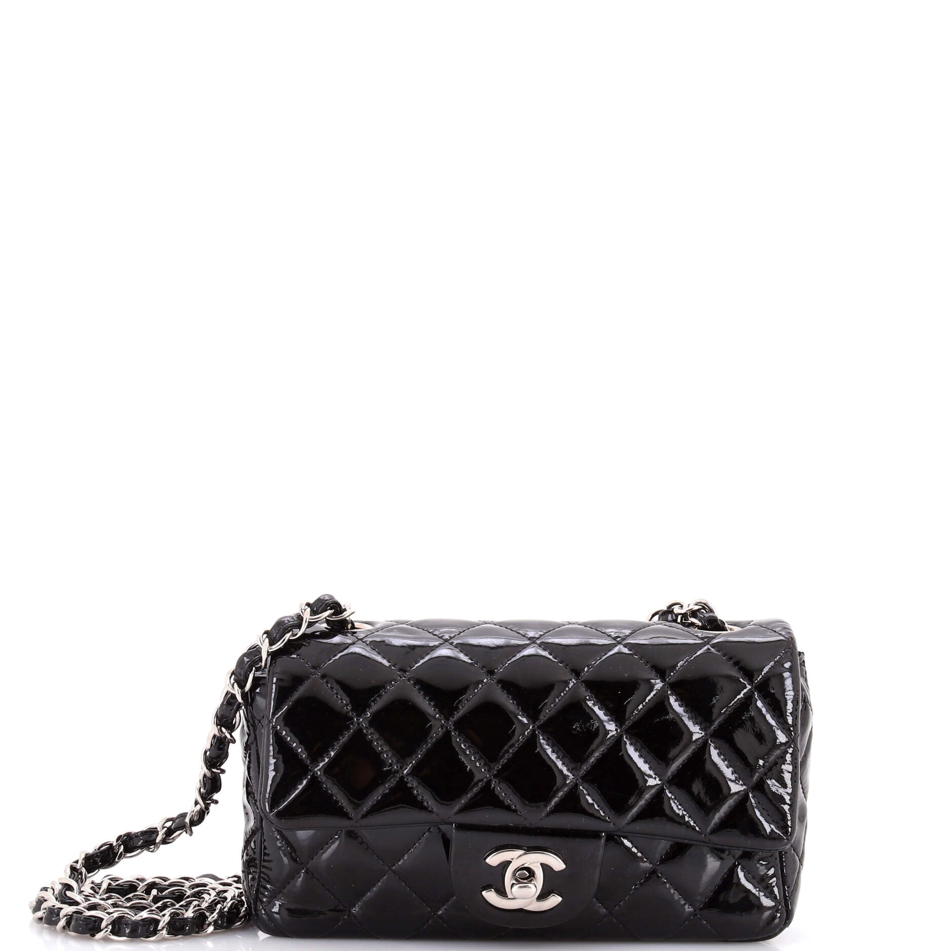 Classic Single Flap Bag Quilted Patent Mini