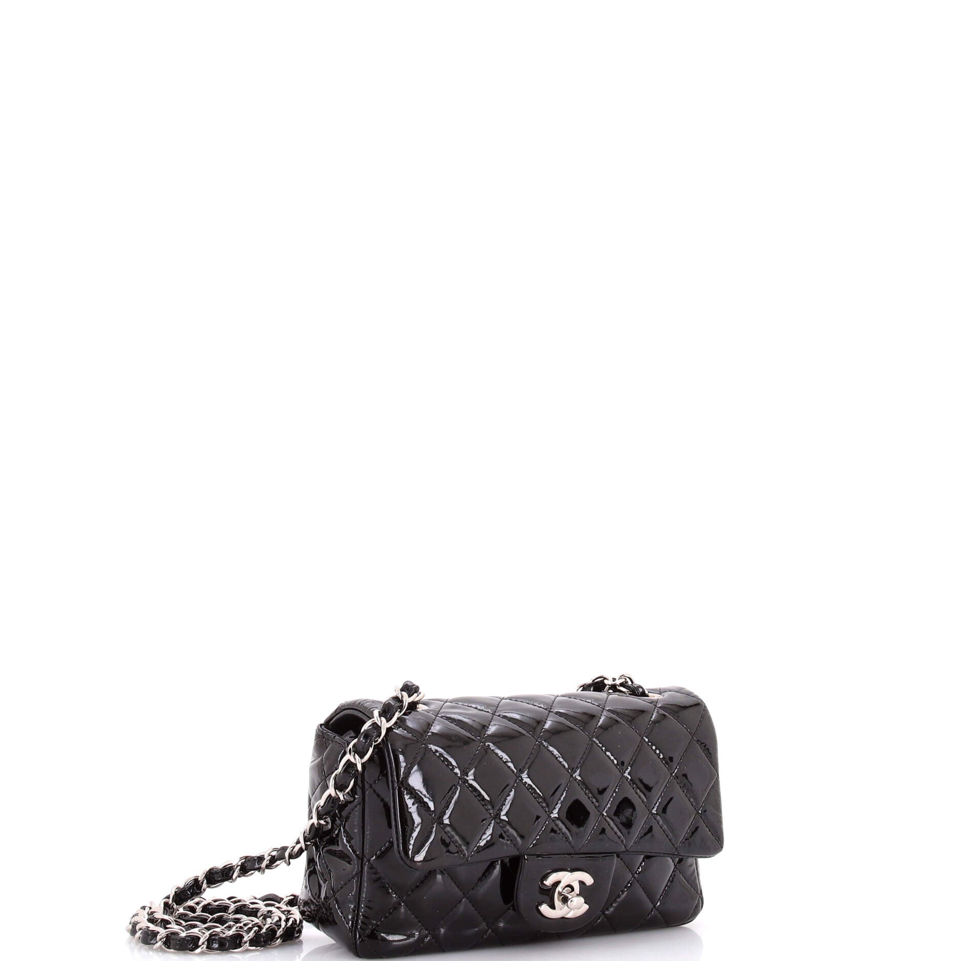 Classic Single Flap Bag Quilted Patent Mini