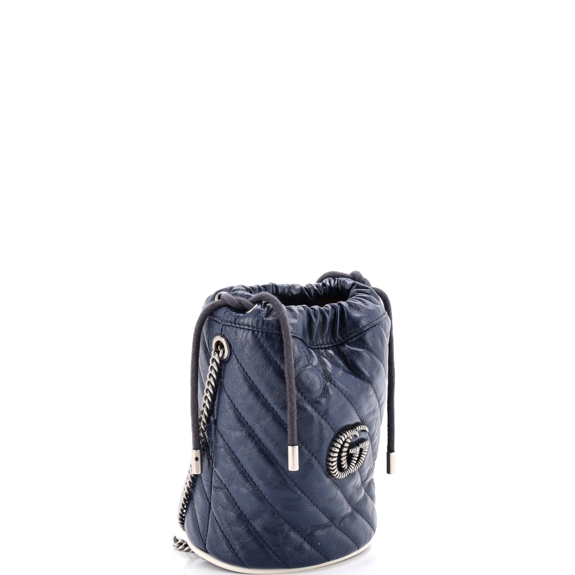 GG Marmont Bucket Bag Diagonal Quilted Leather Mini