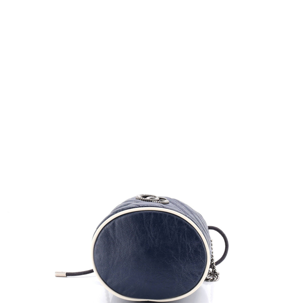 GG Marmont Bucket Bag Diagonal Quilted Leather Mini