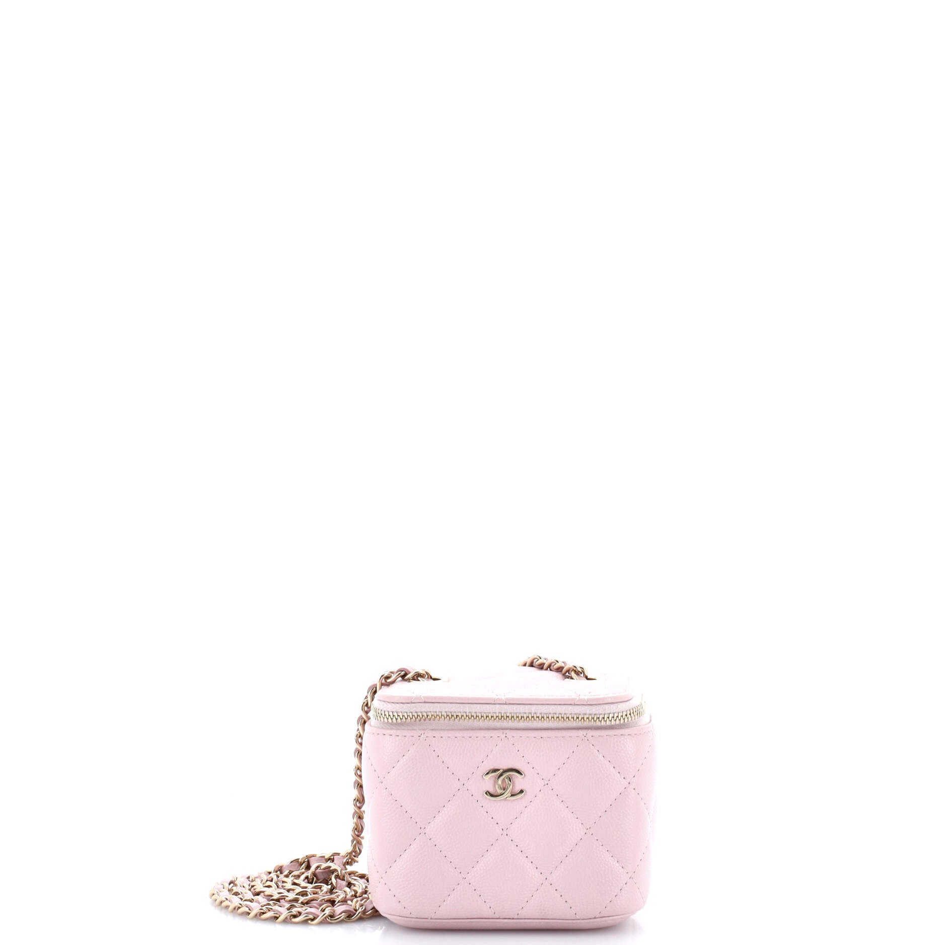 Classic Vanity Case with Chain Quilted Caviar Mini