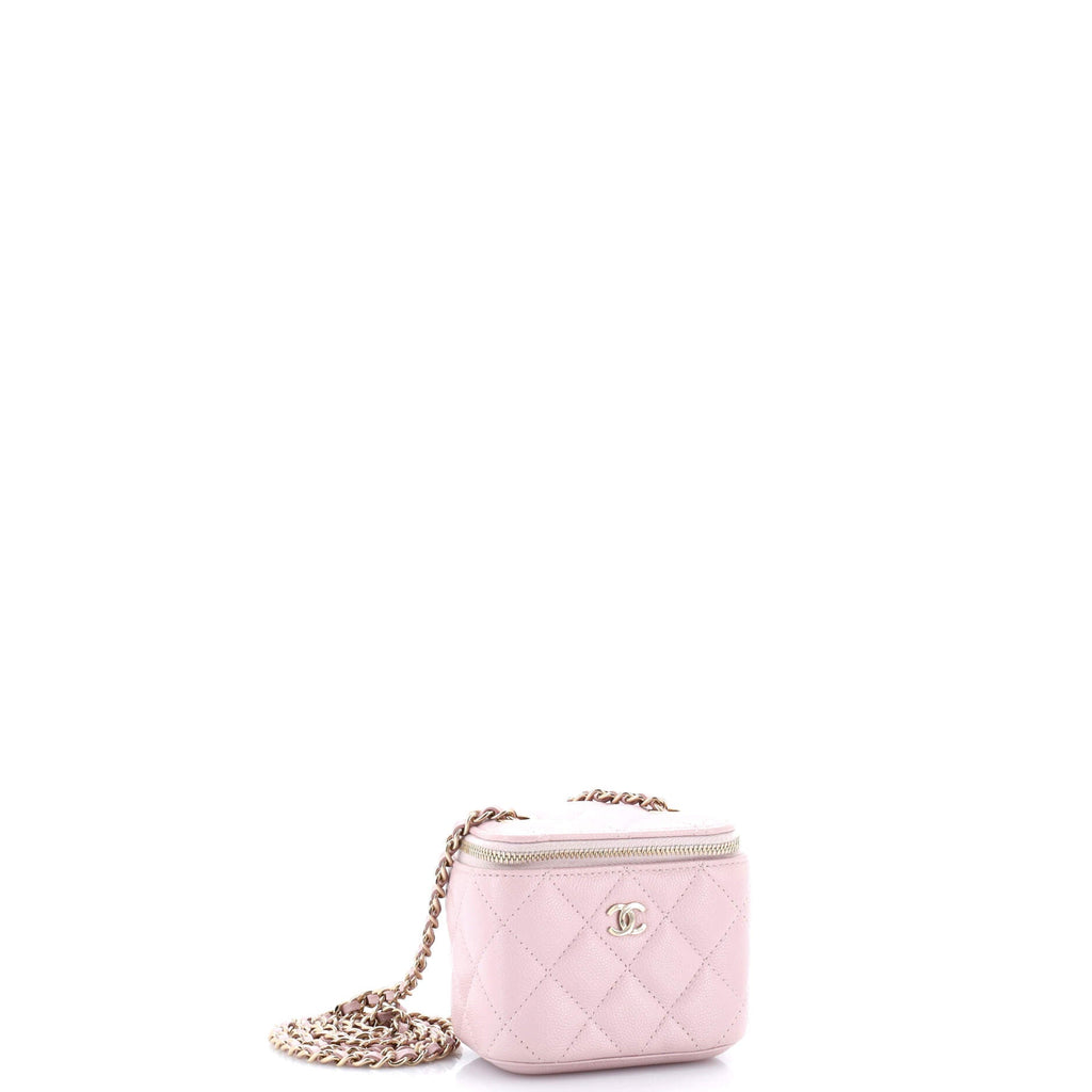 Classic Vanity Case with Chain Quilted Caviar Mini