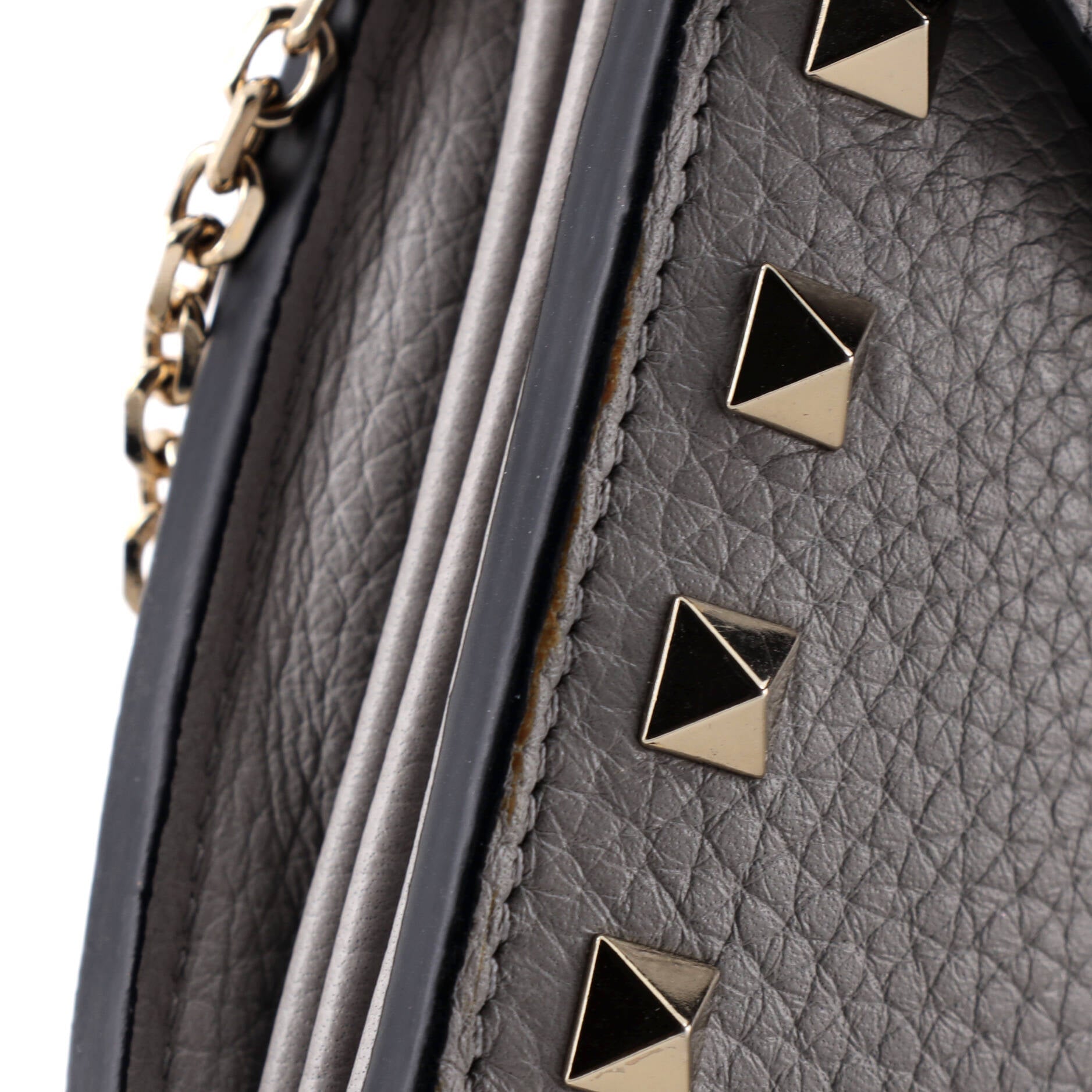 Rockstud Envelope Chain Wallet Leather
