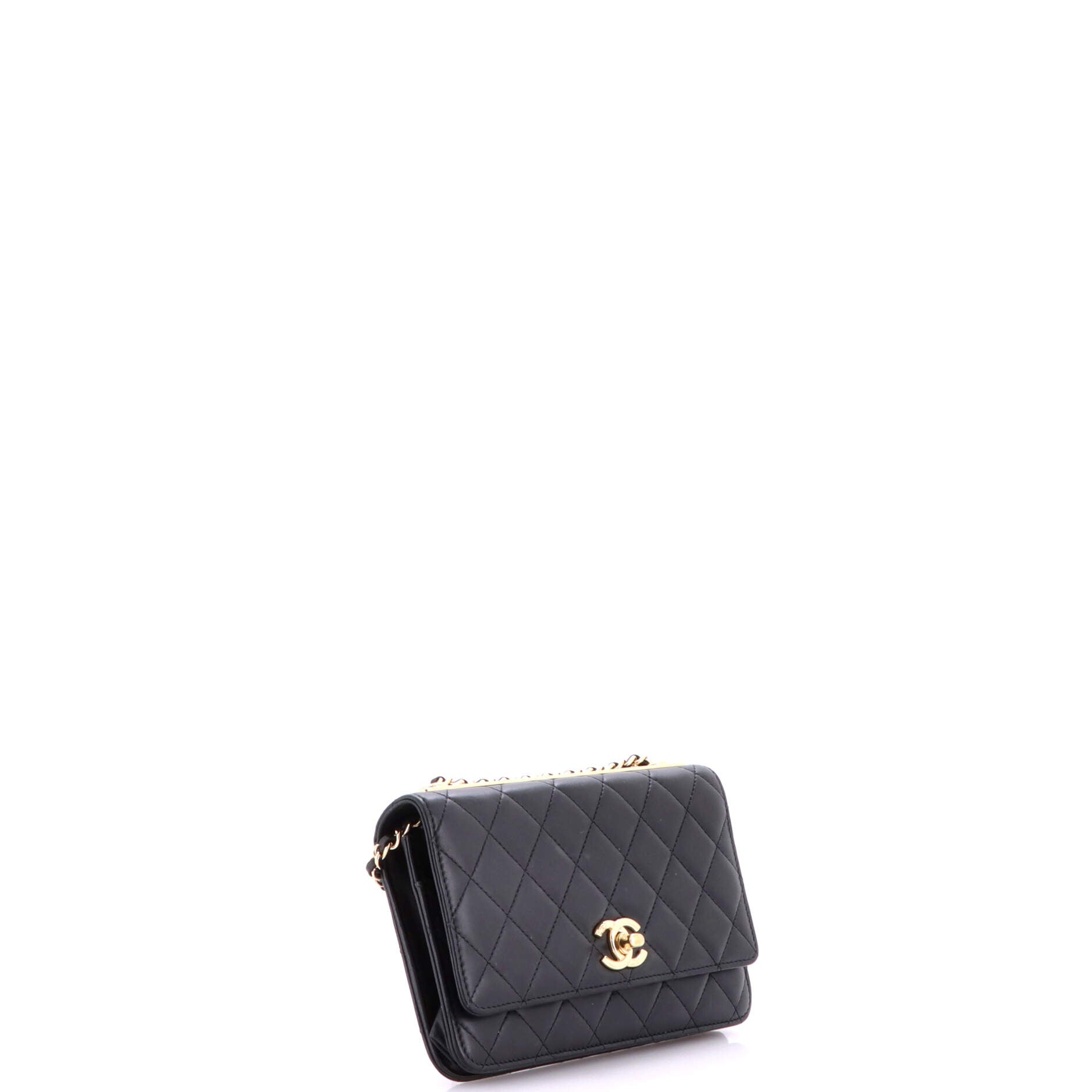 Trendy CC Wallet on Chain Quilted Lambskin