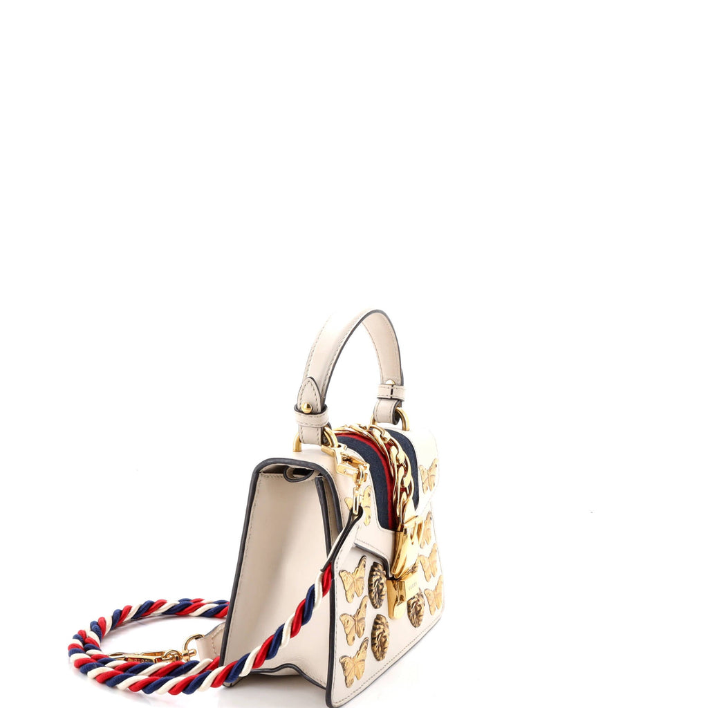 Sylvie Top Handle Bag Embellished Leather Mini