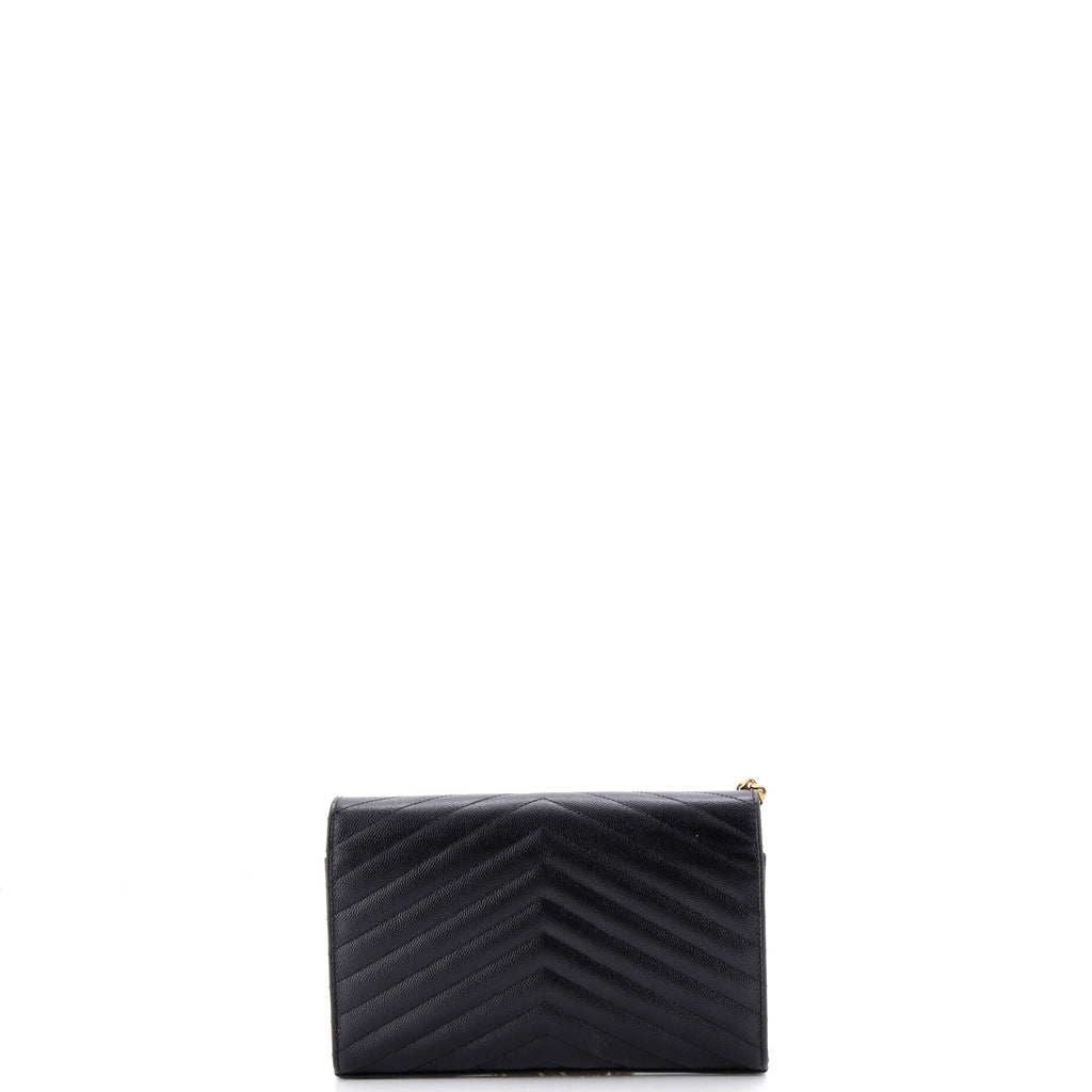 Classic Monogram Wallet on Chain Matelasse Chevron Leather Medium