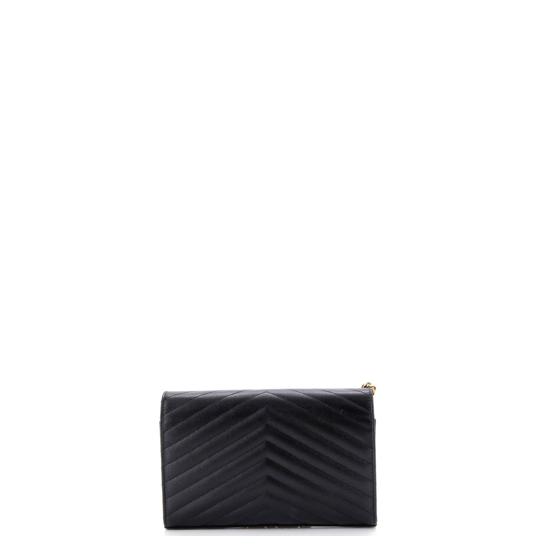 Classic Monogram Wallet on Chain Matelasse Chevron Leather Medium