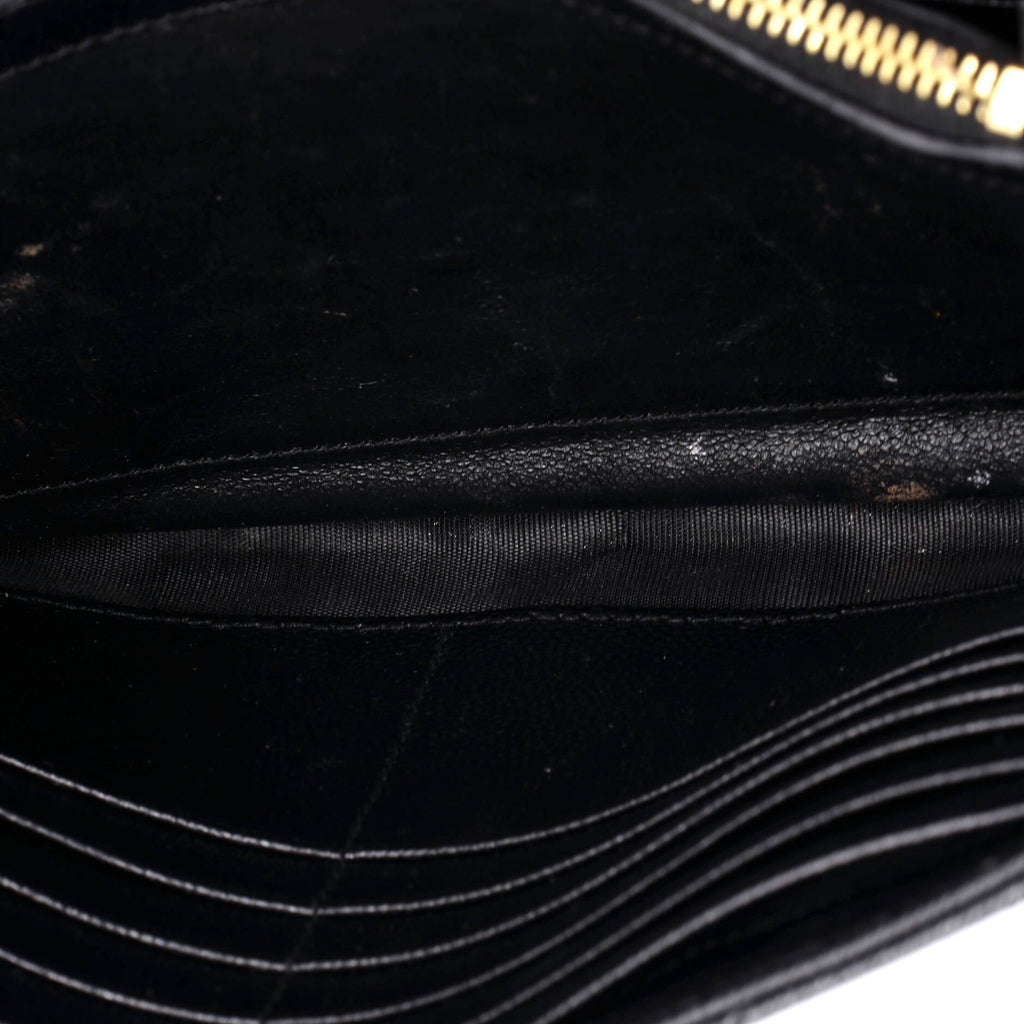 Classic Monogram Wallet on Chain Matelasse Chevron Leather Medium