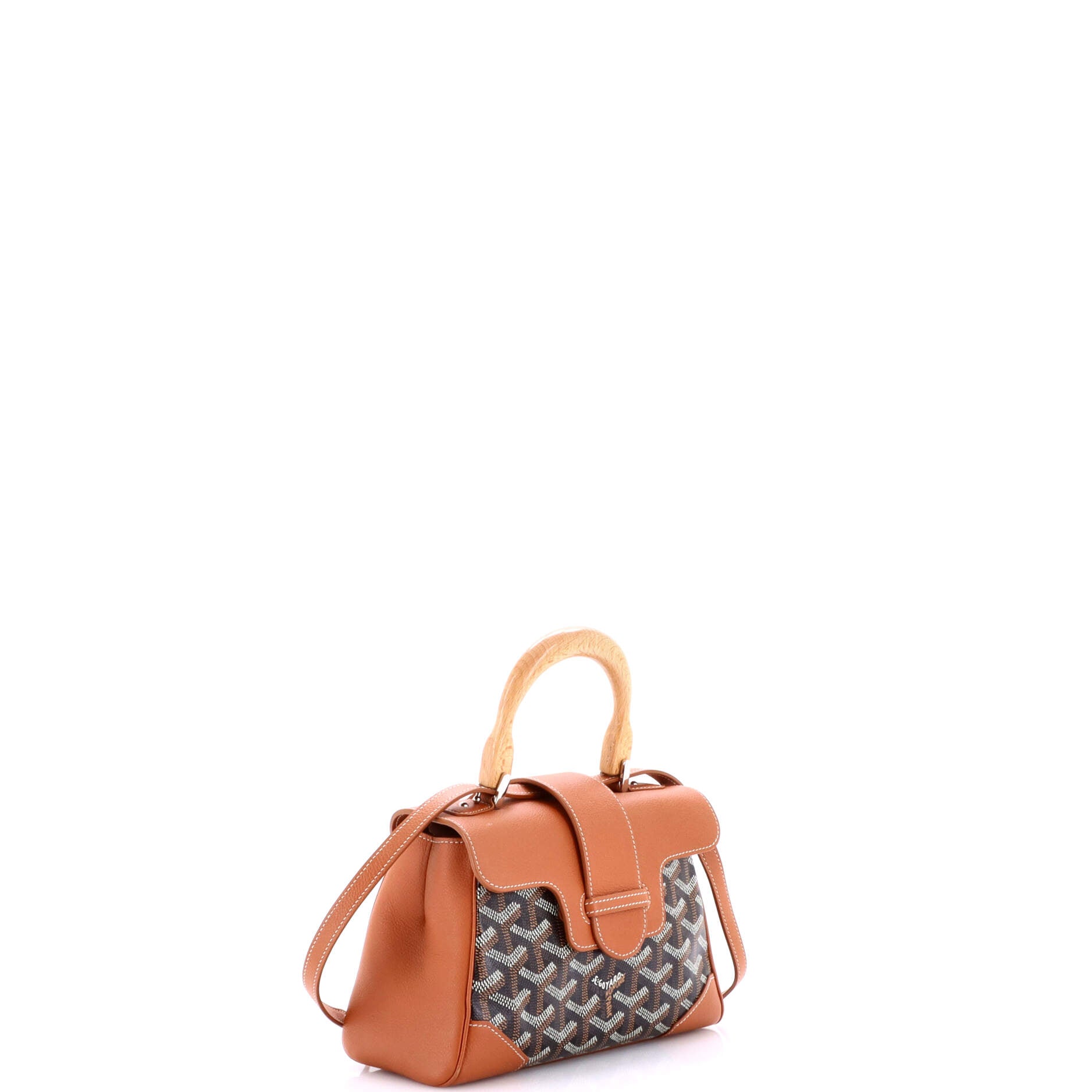 Saigon Top Handle Bag Coated Canvas with Leather Mini