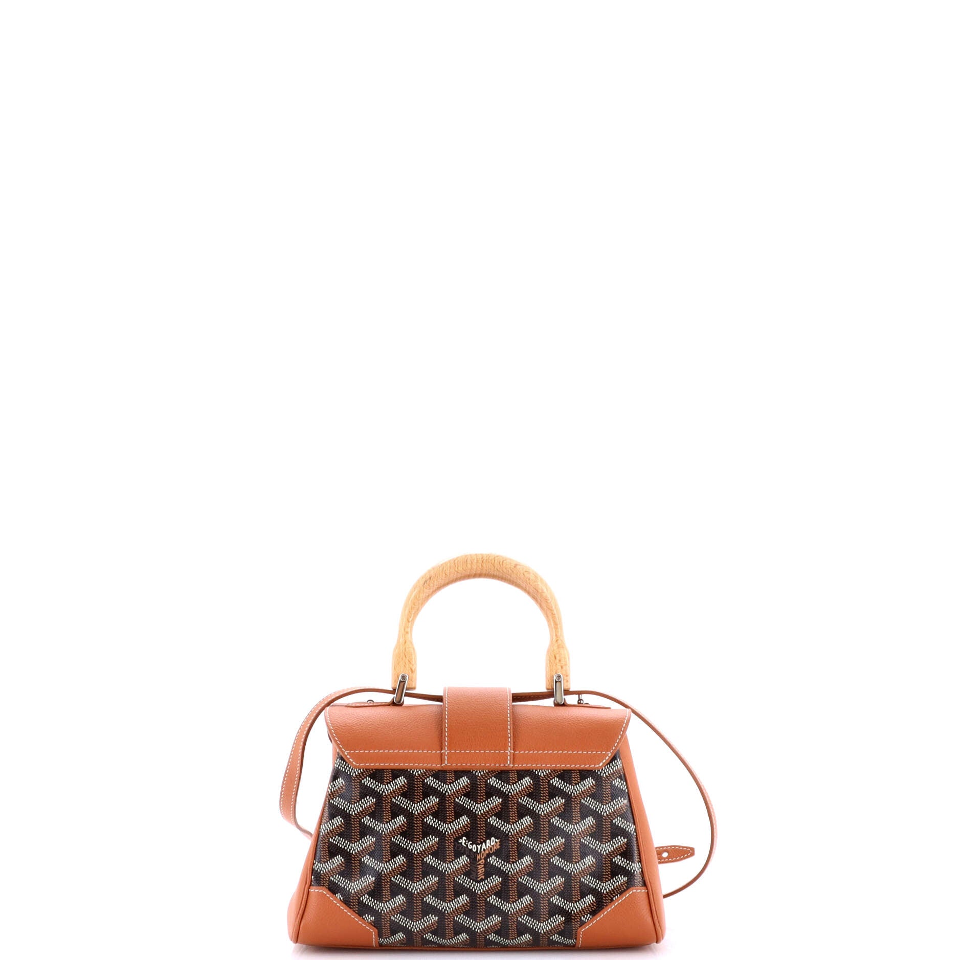 Saigon Top Handle Bag Coated Canvas with Leather Mini