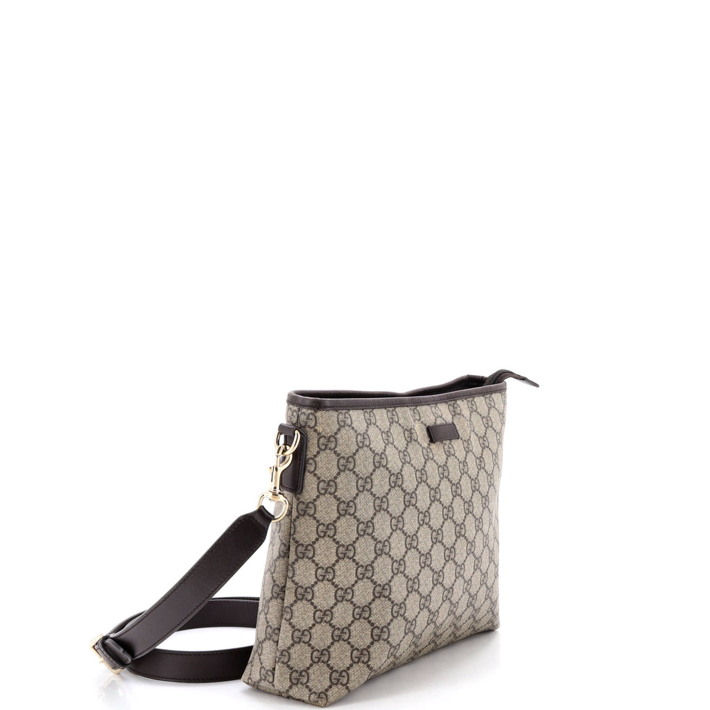 Zip Top Messenger Bag GG Coated Canvas Medium
