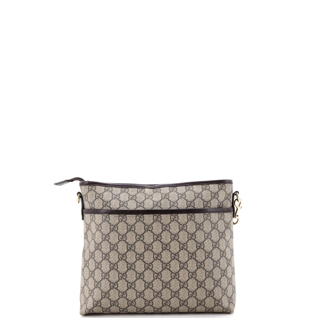 Zip Top Messenger Bag GG Coated Canvas Medium