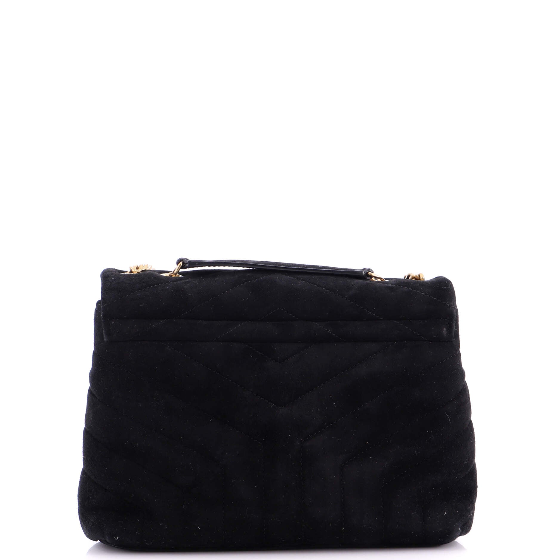 Loulou Shoulder Bag Matelasse Chevron Suede Small