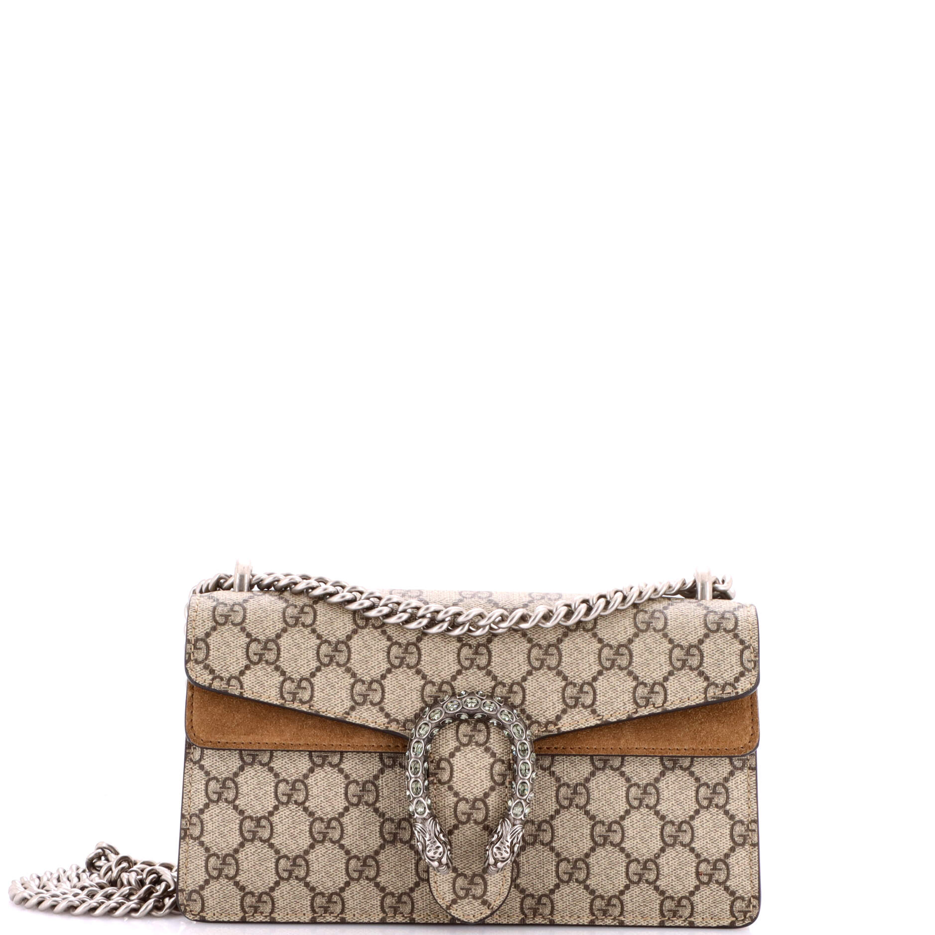 Dionysus Bag GG Coated Canvas with Crystal Embellished Metal Small